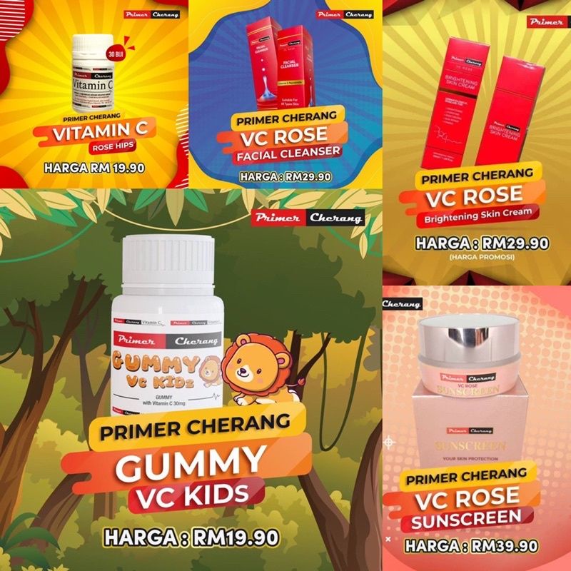 PRIMER CHERANG VIT C/GUMMY KIDS/CLEANSER/BRIGHTENING CREAM/VIT C PLUS