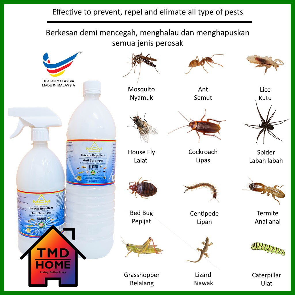 MCM MultiPurpose Insect Repellent Pest Control Repel Eliminate Cockroach Ants Termite Bed
