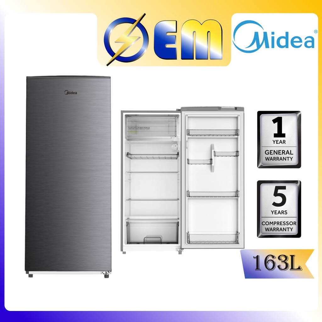 163L/ 196L MIDEA Mini 1Door Fridge 1Pintu Peti Sejuk Semi Auto