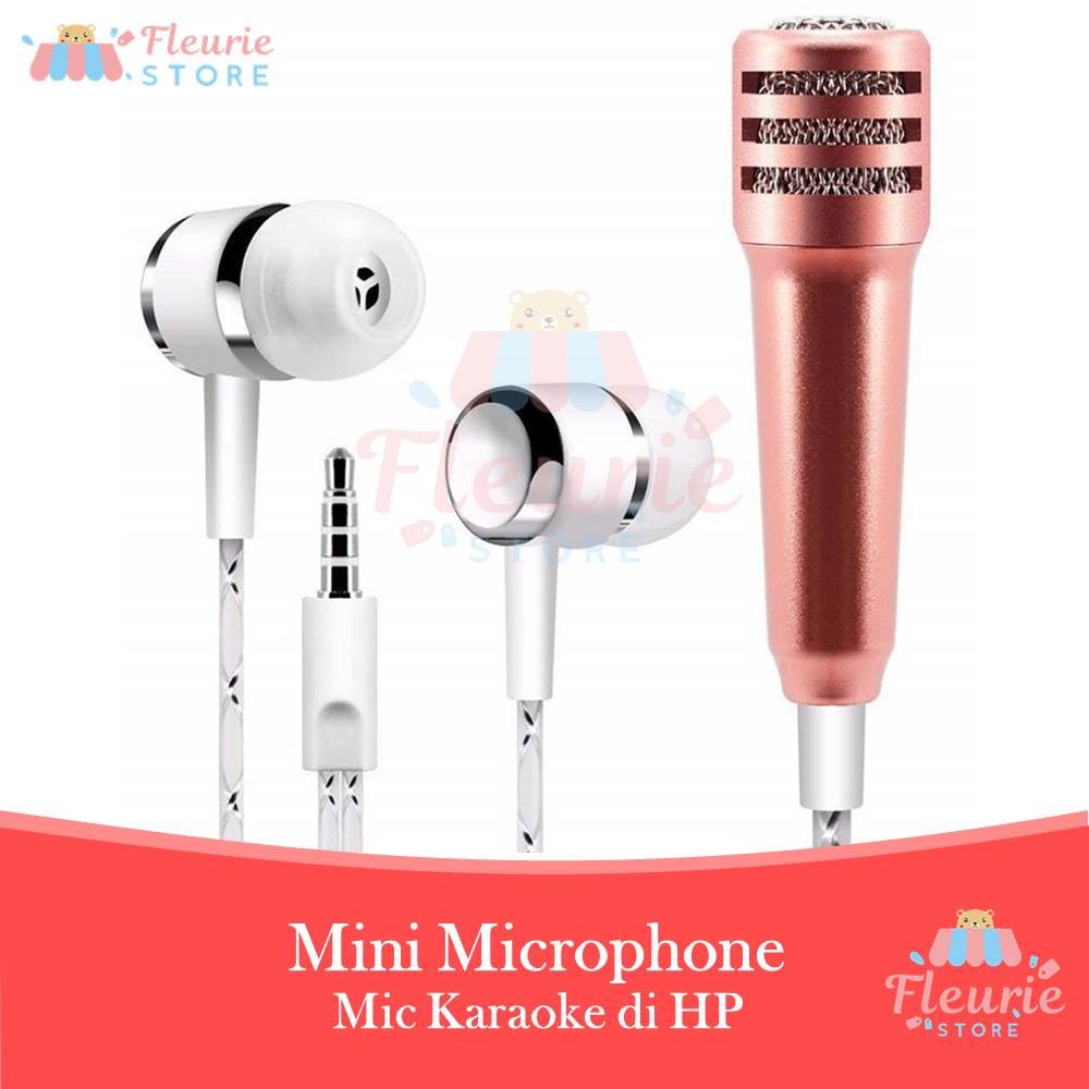 Mini Microphone + Earphone For Smule Karaoke / Sing Karaoke Mic In Hp