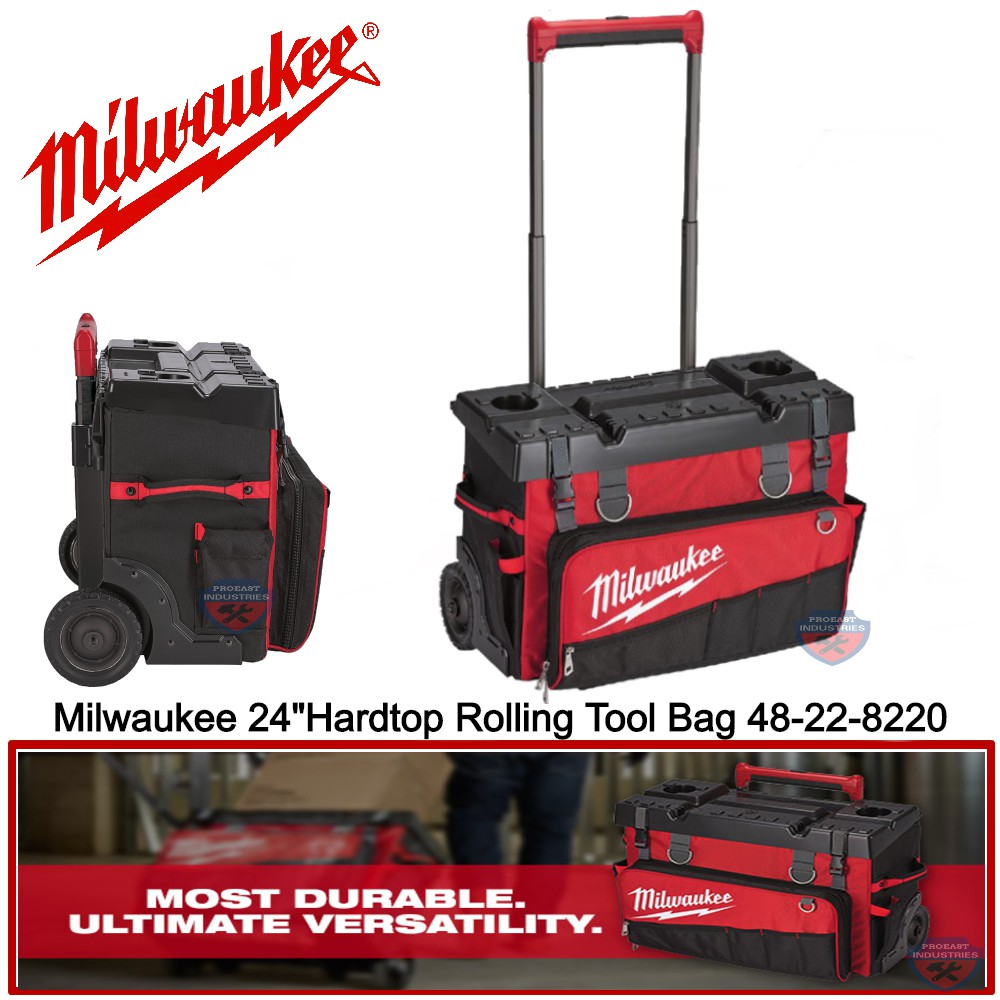 Milwaukee 48228220 24 Hardtop Rolling Tool Bag / Tool Box with wheel