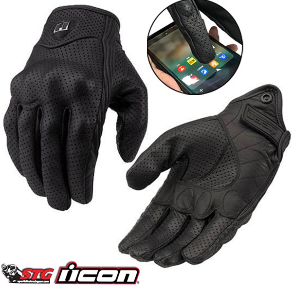 Original Icon Full Leather Glove Touch Screen Glove Motorcycle