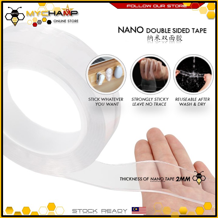 Multifunctional Strongly Sticky DoubleSided Adhesive Nano Tape