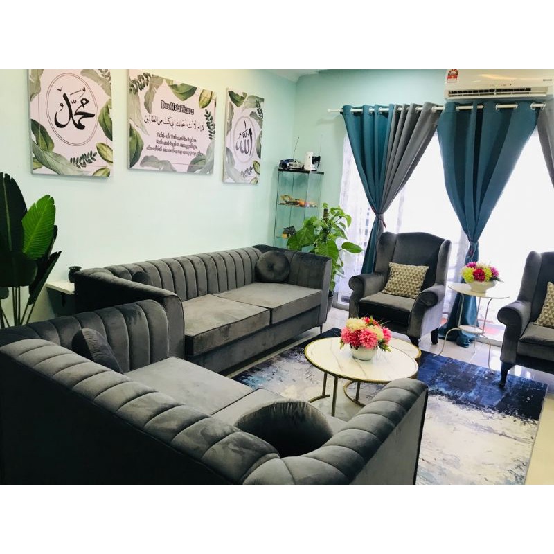 WE Sofa Chesterfield 3 2 1 Seater Velvet Fabric Home And Living