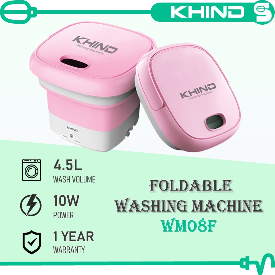 KHIND Foldable Washing Machine WM08F (10w/4.5L) Baby Clothing Washer