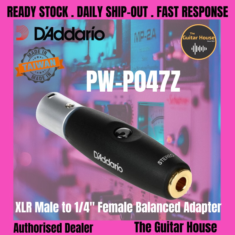 DAddario Waves PWP047Z XLR Male to 1/4" Female