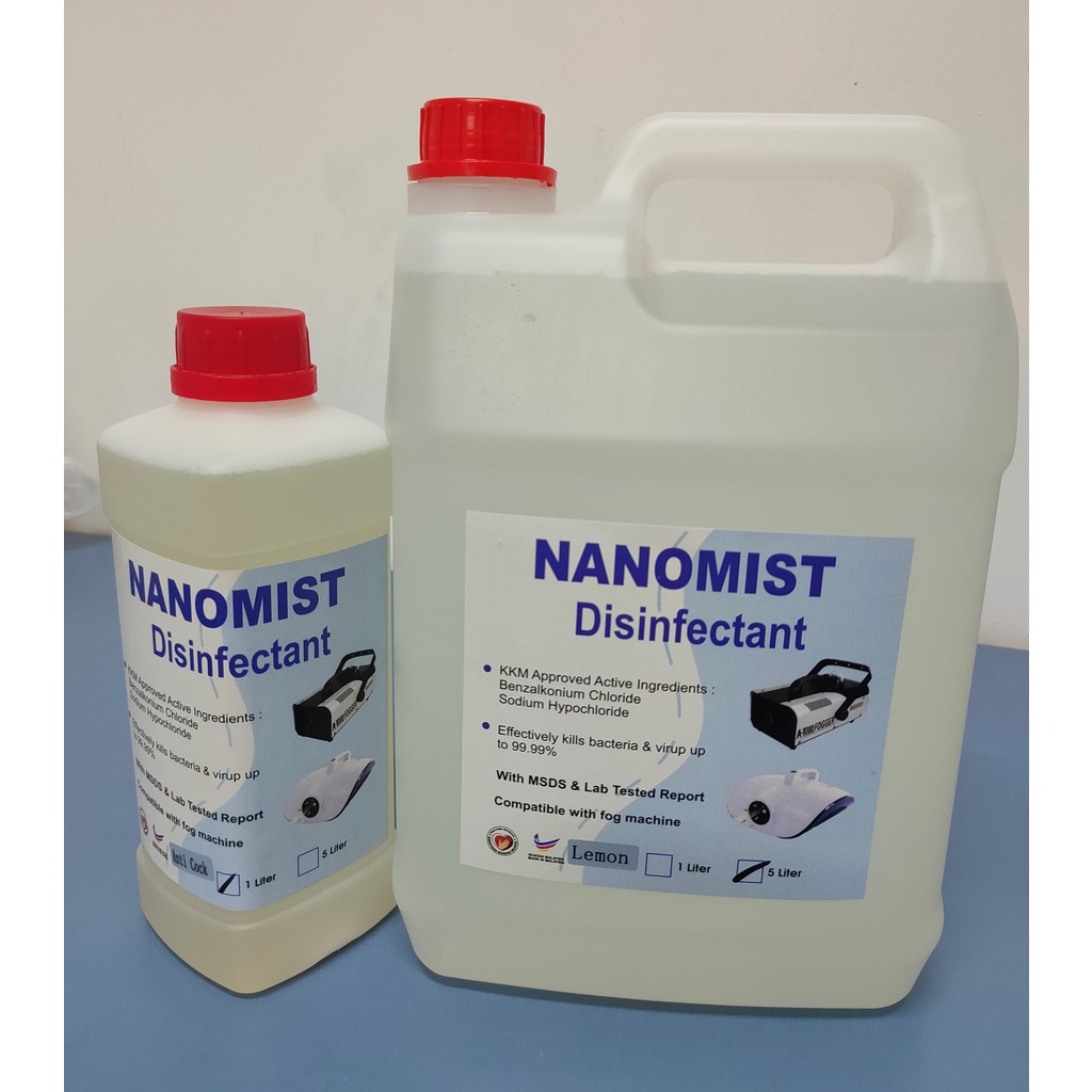Nano Mist Fog Solution Sanitizer 5L Fogging Liquid (with MSDS & Lab