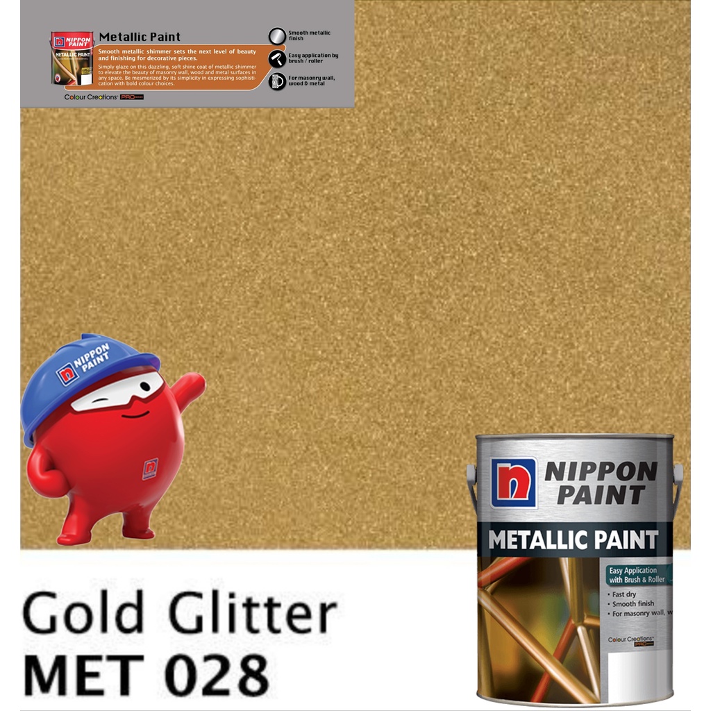 SINAR NIPPON METALLIC GLOSS PAINT 5 LITER FOR WOOD & METAL / MASONRY