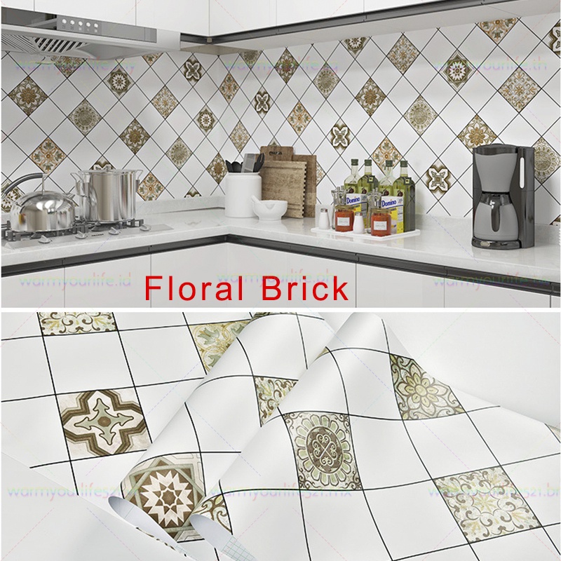 60x100cm Aluminum Foil/PVC Self Adhesive Oil Proof Wallpaper Kitchen Wall Sticker