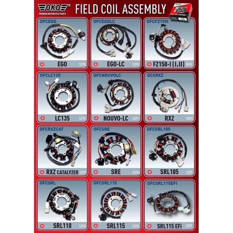 OKO FIELD COIL / COIL ASSEMBLY Y15ZR , Y125 Y125Z , V100