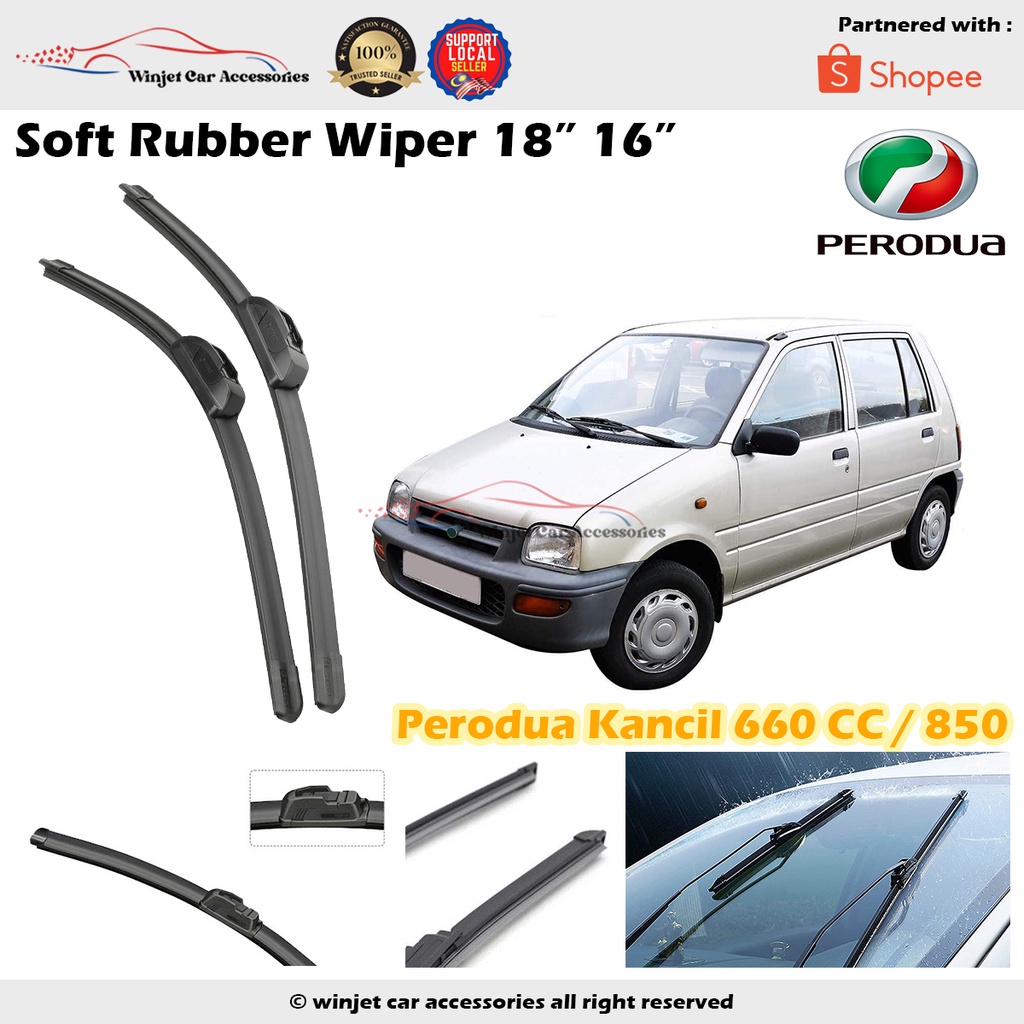 Perodua Kancil 660 CC 850 Car Front Windscreen Rubber Soft Wiper Size