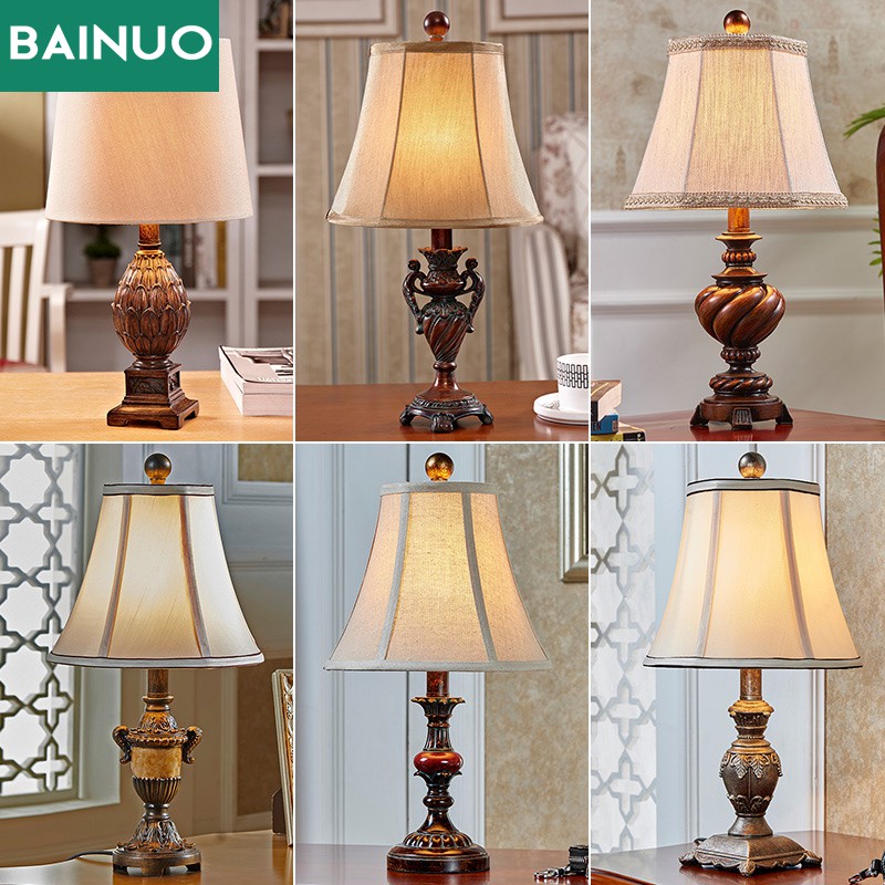 European style small table lamp bedroom bedside table