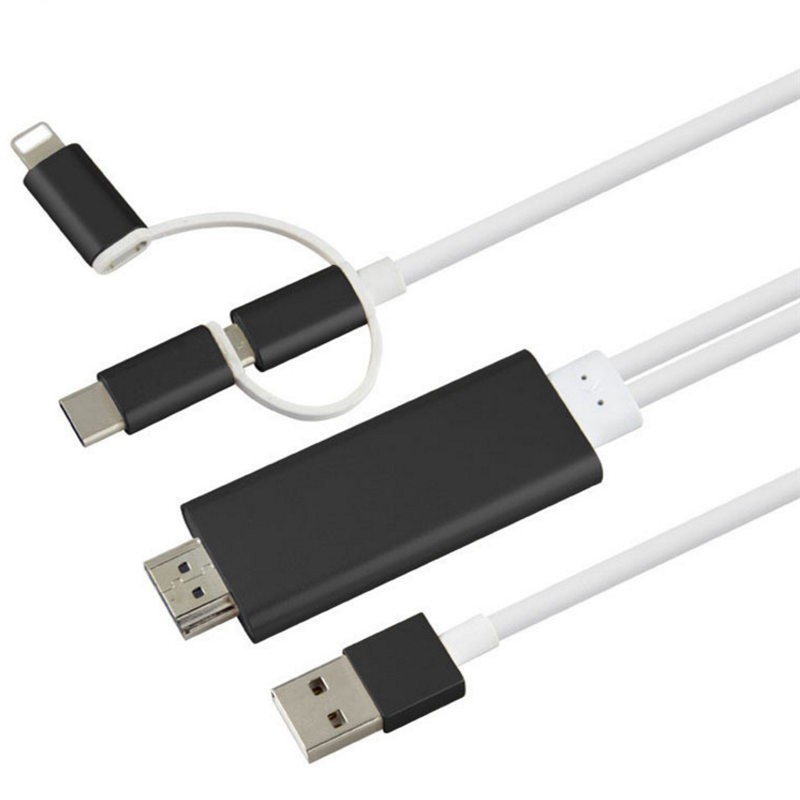 3in1 TypeC Micro USB Lightning to HDMI TV Cable iPhone/Samsung