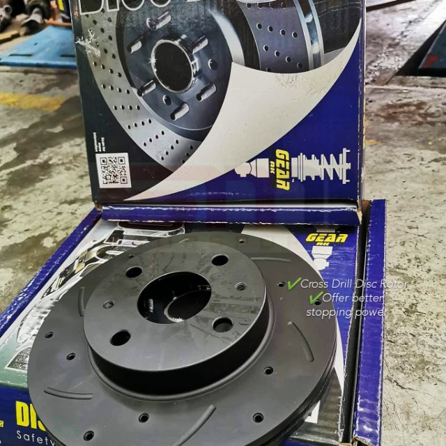Perodua Myvi 1.5 LB Axia Bezza GEAR Performance Cross Drill Brake Disc Rotor Shopee Malaysia