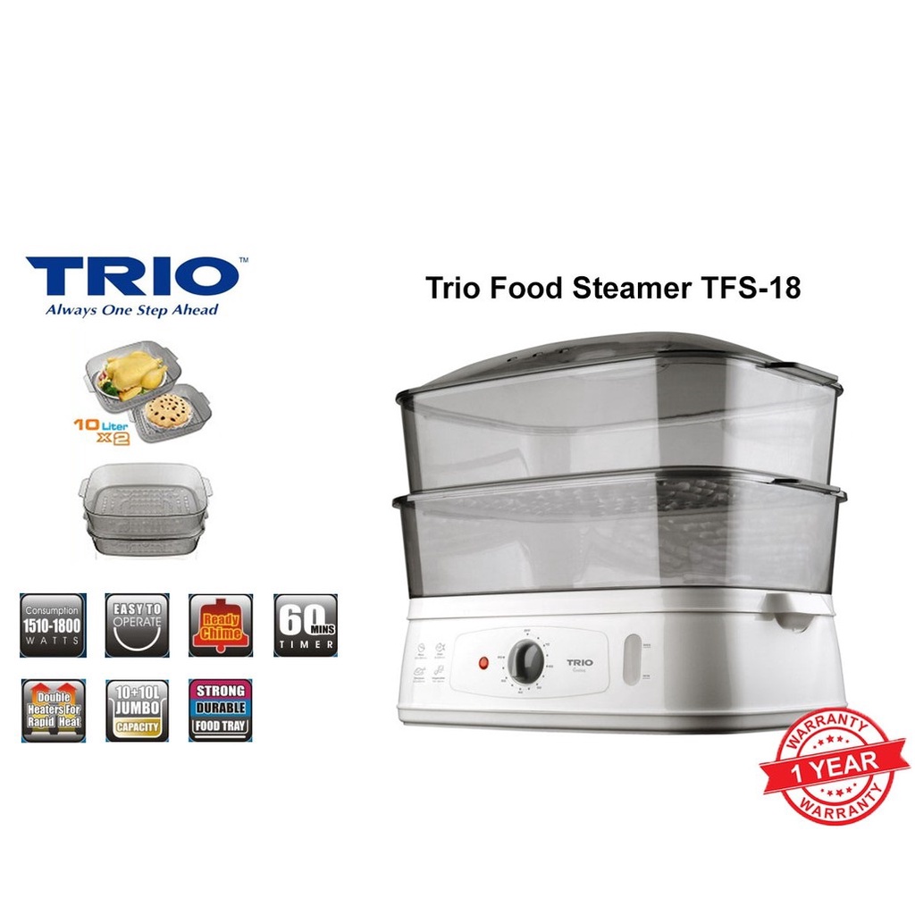 Trio Food Steamer TFS18 (Sabah & Sarawak) Shopee Malaysia