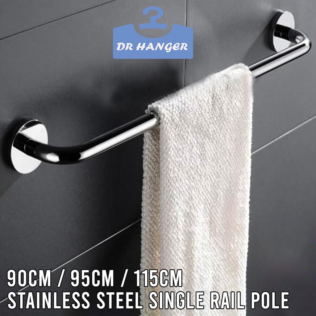 90CM/95CM/115CM STAINLESS STEEL WALLMOUNTED SINGLE TOWEL BAR HOLDER