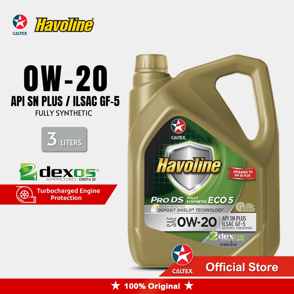CALTEX Havoline ProDS Fully Synthetic ECO 5 SAE 0W20 (3L) CALTEX