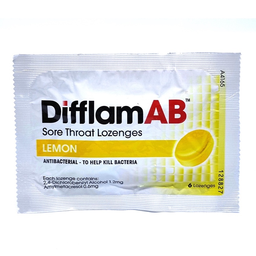 DifflamAB Sore Throat Lozenges ( Blackcurrant / Lemon ) 6s Shopee