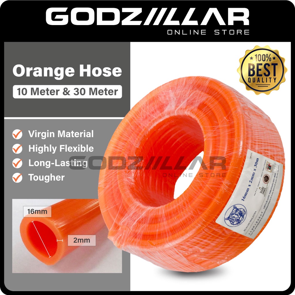 PVC Orange Garden Hose 2mm Paip/Hos Getah Oren Getah Paip Water Hose