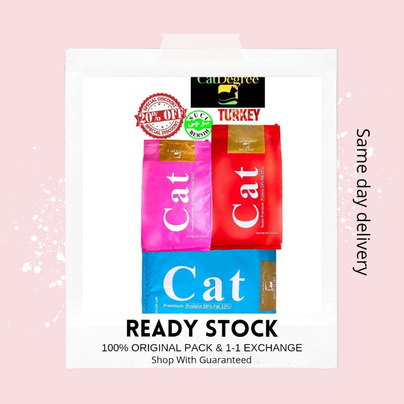 Cat Degree Super Premium Cat Food 100 Original Pack Hair&Skin/Mother