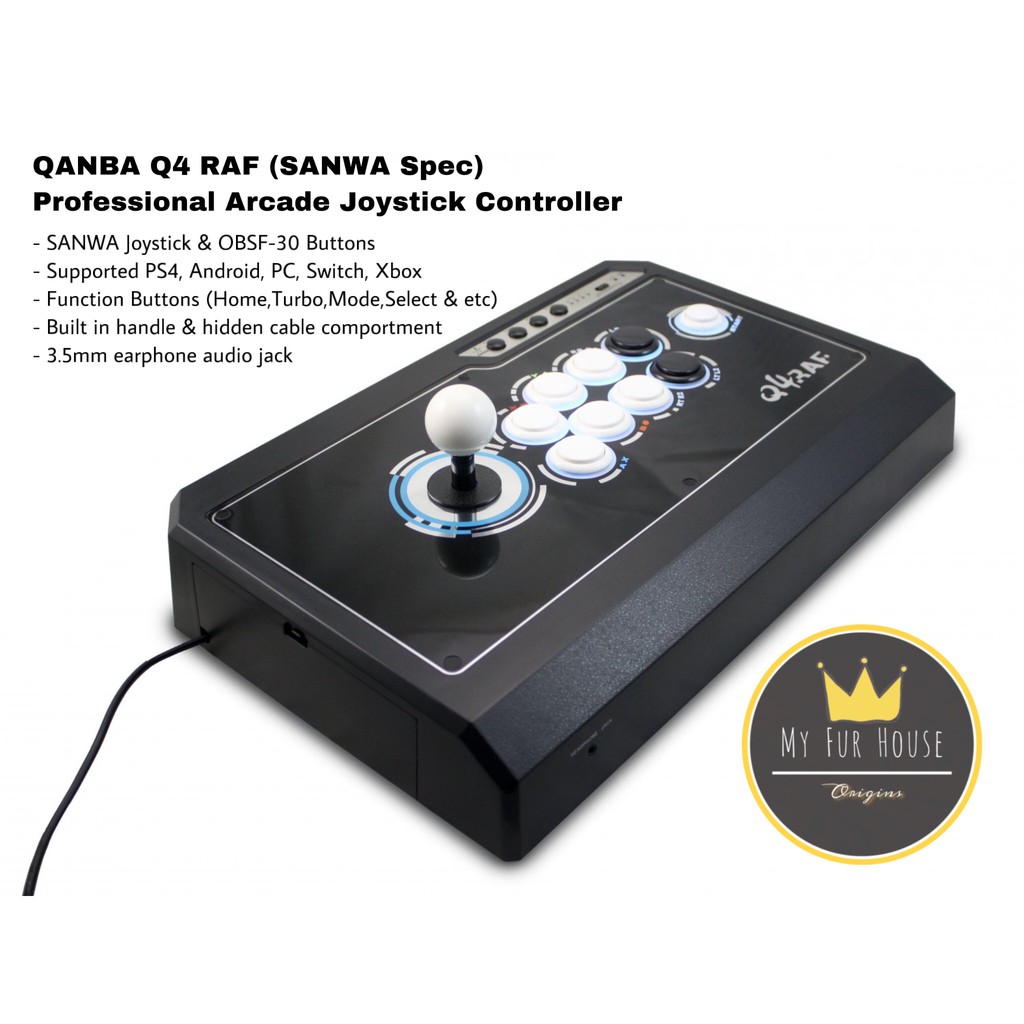 Genuine QANBA Q4 RAF SANWA Gaming Arcade Joystick Controller Gaming PS3