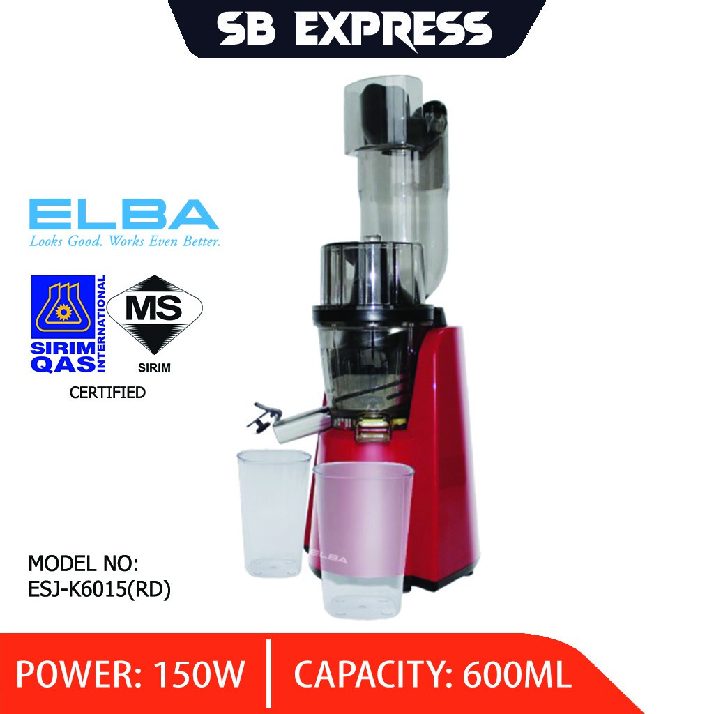 ELBA Slow Juicer / Cold Pressed Juicer ESJK6015(RD) SIRIM CERTIFIED