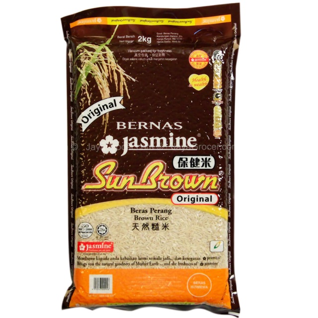 Bernas Jasmine SunBrown Original Brown Rice Beras Perang