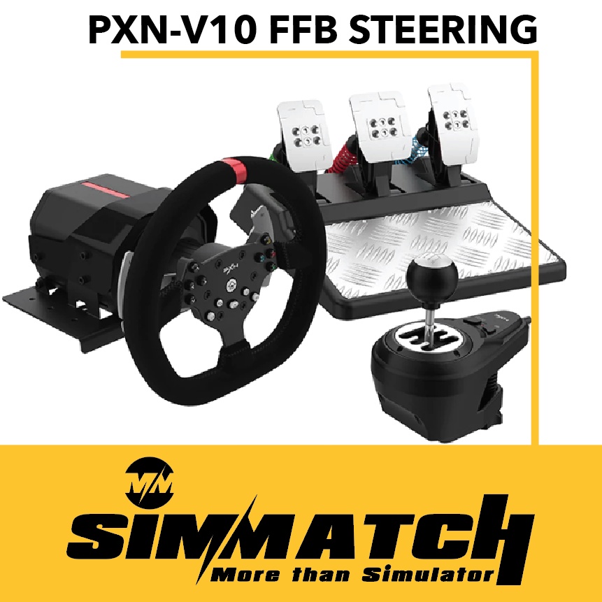 PXN V10 Force Feedback Racing Car Game Steering Wheel 900 Degrees H