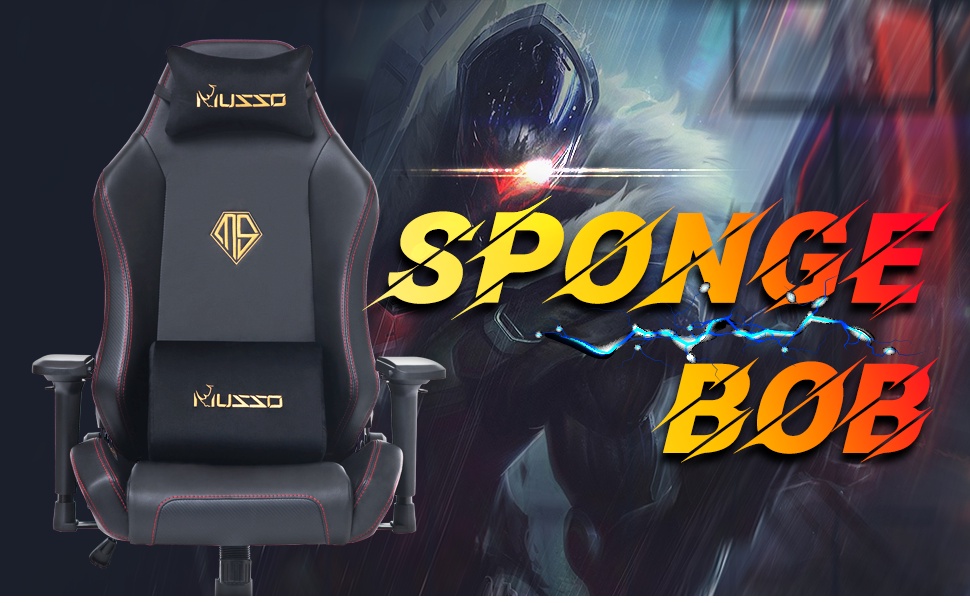 MUSSO SpongeBob Series Fabric Gaming Chair Memory Foam 4D Armrest High