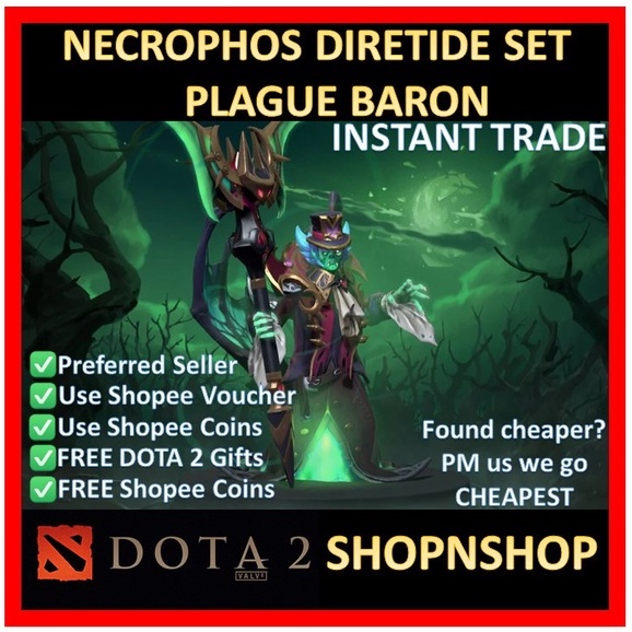 DOTA 2 Necrophos (NEC) Plague Baron Hallowed Chest of the Diretide Rare