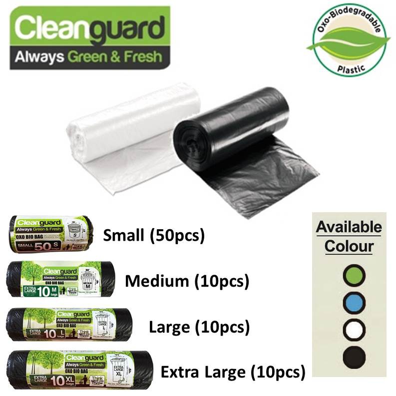 1 Roll CLEAN GUARD Cleanguard Oxo Biodegradable Green Garbage Bag