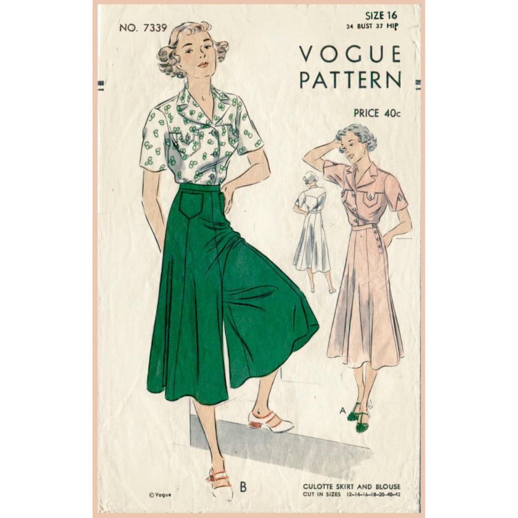 OOTD VINTAGE BLOUSE AND CULOTTES PANTS BUNDLE (LIVE LOCK) Shopee Malaysia