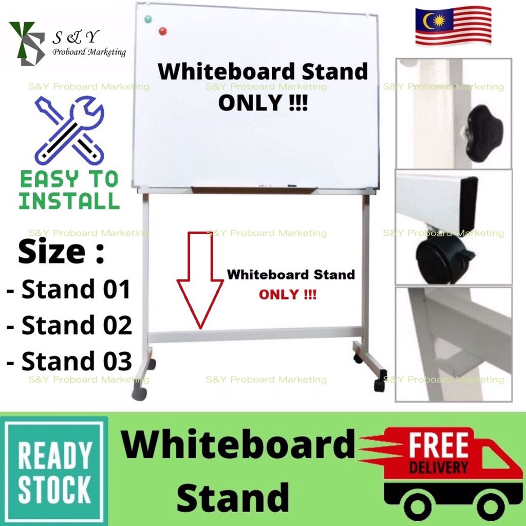 White Board Stand ONLY Whiteboard Mobile Stand Size 2x3 3x4 4x4 4x5 4x6