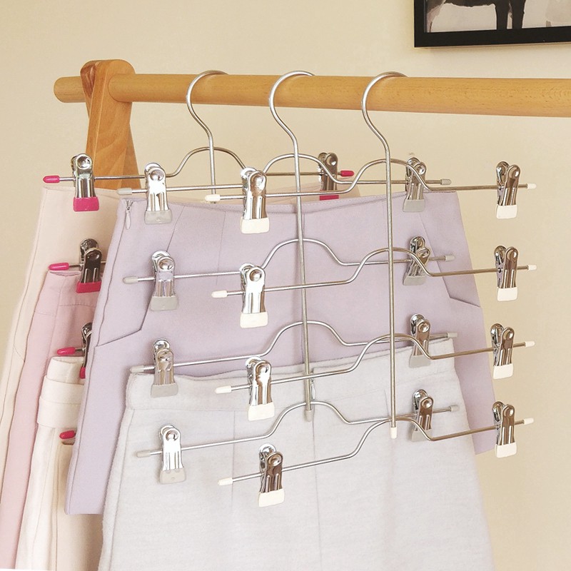 EISHO hangers Multilayer hanger Space Saving 4 Tier Skirt Hanger with