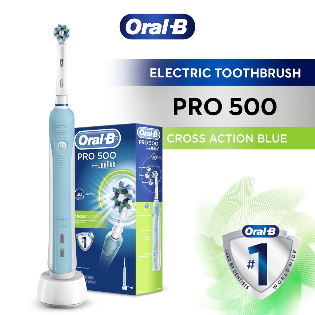 OralB Pro 500 CrossAction Electric Toothbrush Powered by Braun Shopee Malaysia