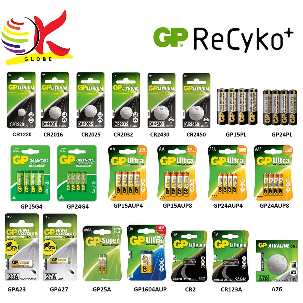 GP ALKALINE BATTERY AA / AAA / AAAA / 9V / GREENCELL/ C / D / SUPERCELL