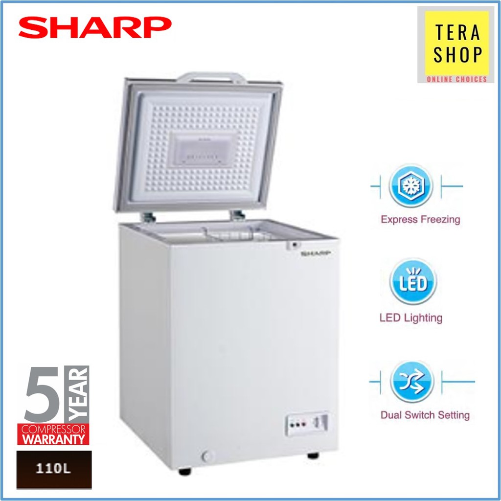 Sharp SJC118 Chest Freezer 110L Peti Beku Shopee Malaysia
