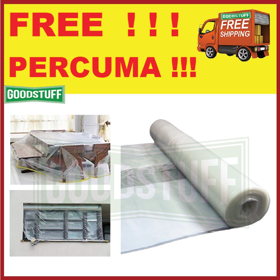 MULTIPURPOSE PLASTIC SHEET 4.5FT X 22FT PE SHEET FLOOR WALL FURNITURE