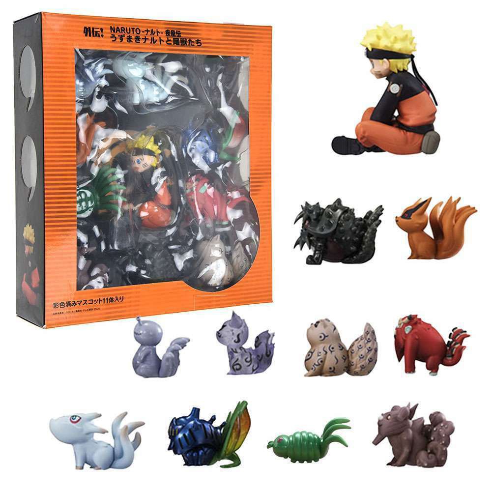 Anime Naruto Shippuden Uzumaki&Tailed Beast 10pcs/Set PVC Figure No Box
