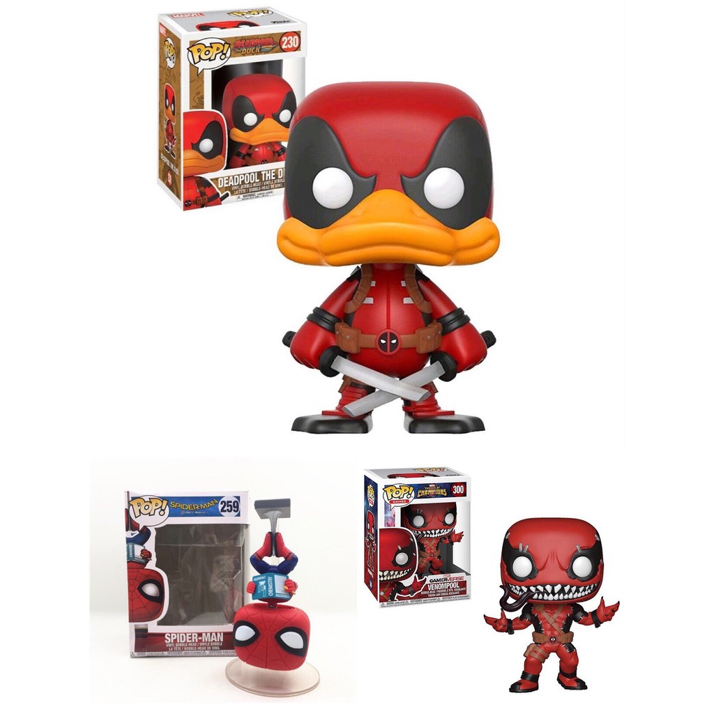 Deadpool THE DUCK VENOMPOOL SpiderMan Funko Pop BubbleHead Action