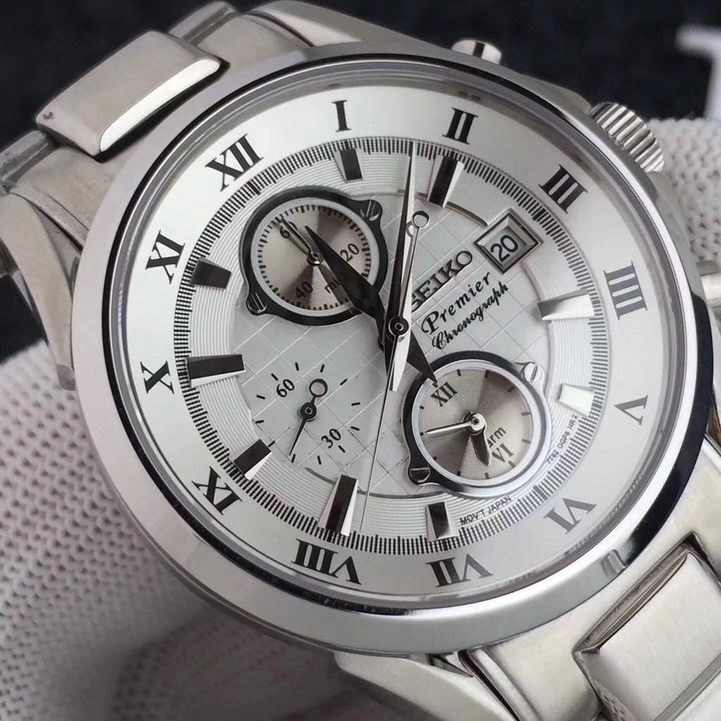 Seiko Men's Watches Japanese Classic Stainless Steel Wrist Watch White