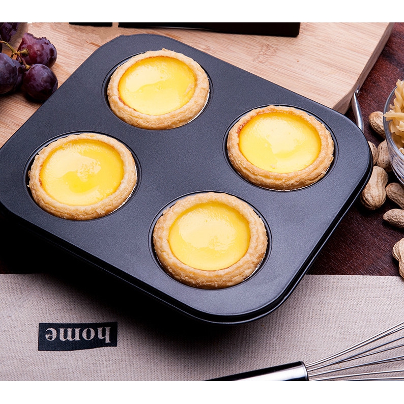Egg Tart Mould, 10 Pcs Thicked Tin Mold, Resuable Nonstick Cake Style