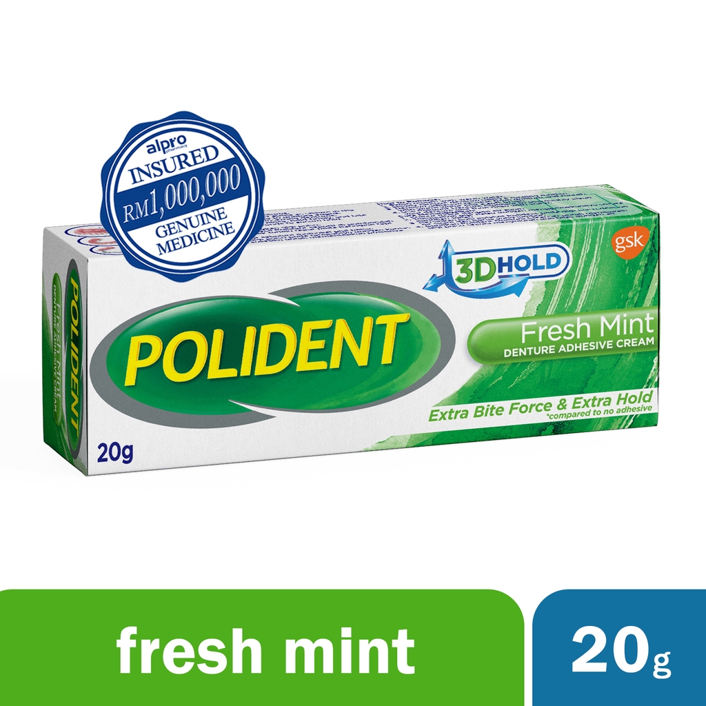 Polident Denture Adhensive Cream Fresh Mint (20g / 60g) Shopee Malaysia