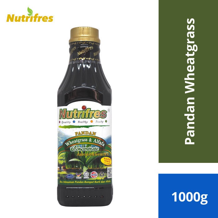 Nutrifres Pandan Wheatgrass Fruit Juice Concentrate / Cordial 1000g