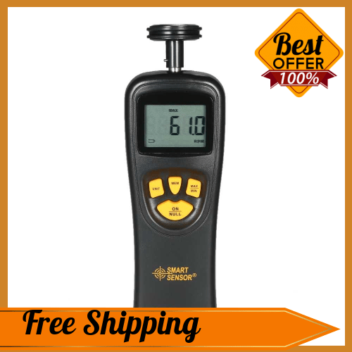 SMART SENSOR Handheld Contact LCD Digital Tachometer Speedometer Tach