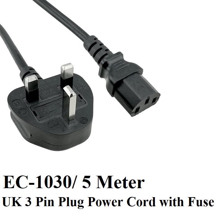 5 Meter UK 3 Pin Plug Power Cord with Fuse EC1030/5M Shopee Malaysia