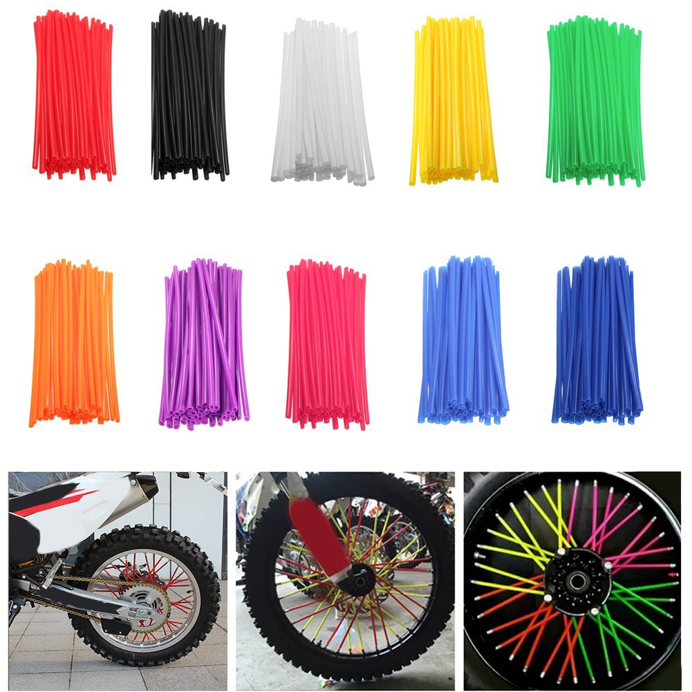 72Pcs Universal Motocross Dirt Bike Wheel Rim Spoke Wraps Skins Cover