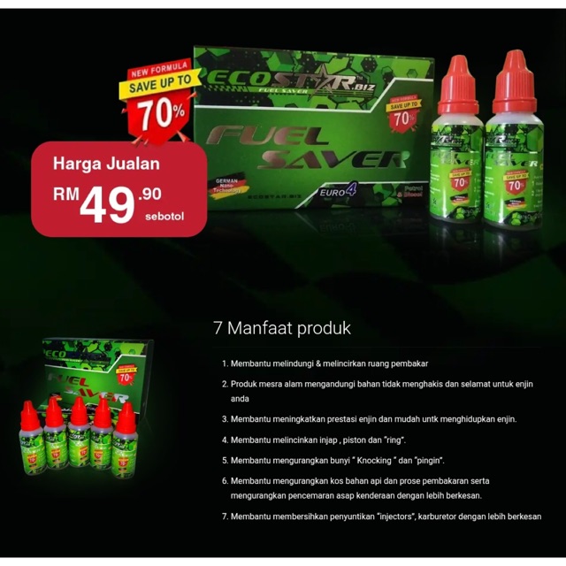 Ecostar fuel saver ( penjimat minyak untuk sebarang jenis Petrol