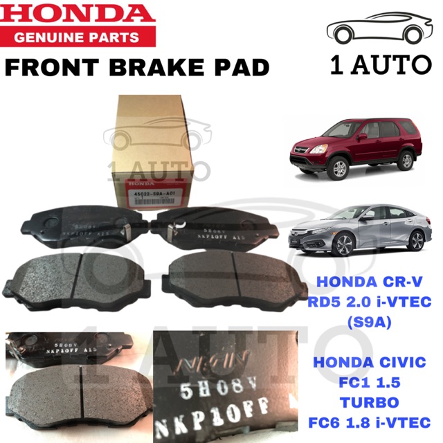 (GENUINE HONDA PARTS) FRONT BRAKE PAD HONDA CRV RD5 2.0 iVTEC HONDA