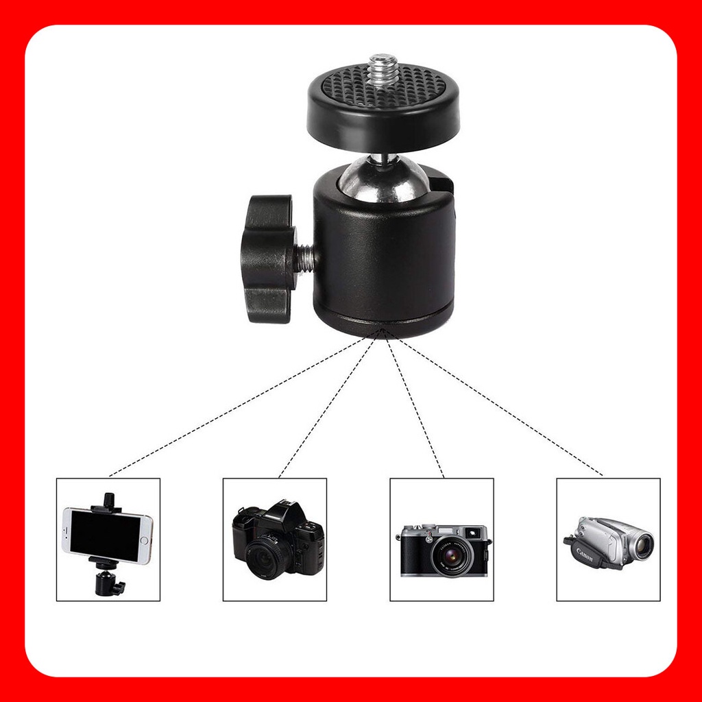 Mini Tripod Ball Head DSLR Swivel Ballhead Stand 1/4" Screw Rotary